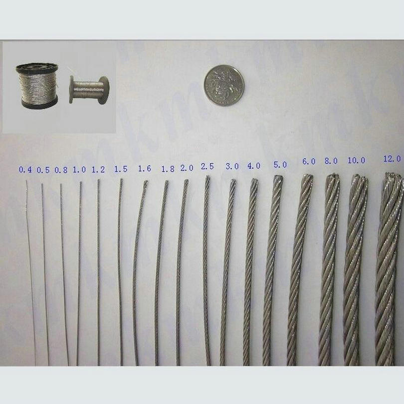 Stainless Wire Ss316 - ステンレス鋼線ロープ,ステンレス鋼構造ケーブル7x7,直径0.5mm〜2.5mm,hq hw02 ss316