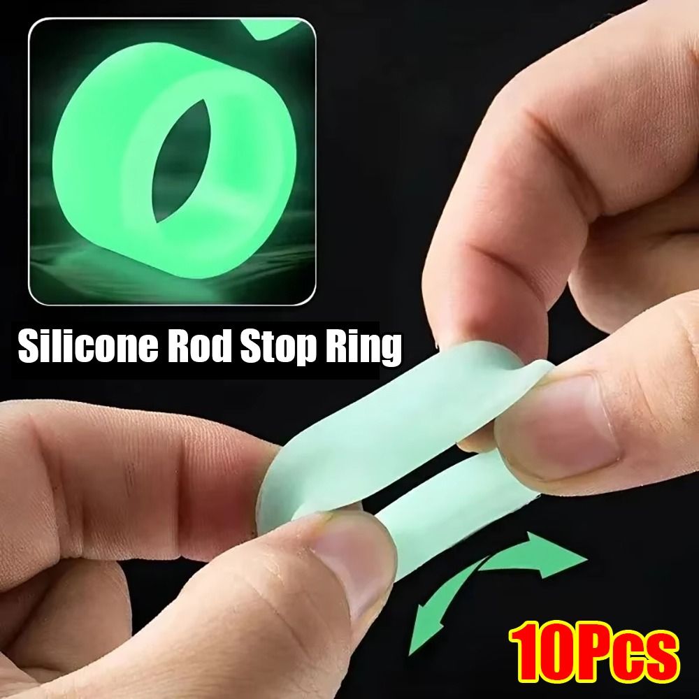 Vape Band Silicone - 10 個の耐久性のあるシリコーン釣竿滑り止めサークル発光吸汗ハンドルラッピングベルトロッドストップリング O リング