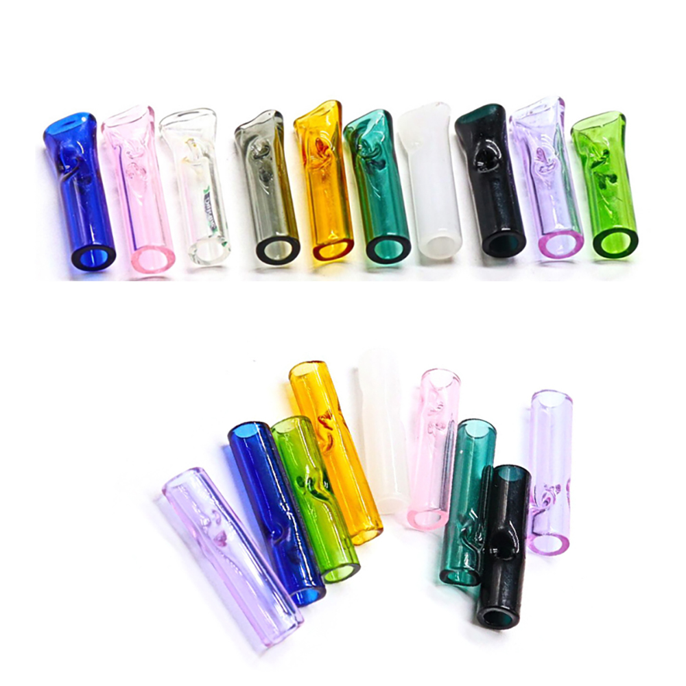Accessories For Vaping - 草のマウスピース,ガラス管,ローリングフィルター,葉巻ホルダー,ポータブル直径,丸い先端,平らな先端,8mm, 12mm,バッチあたり6個