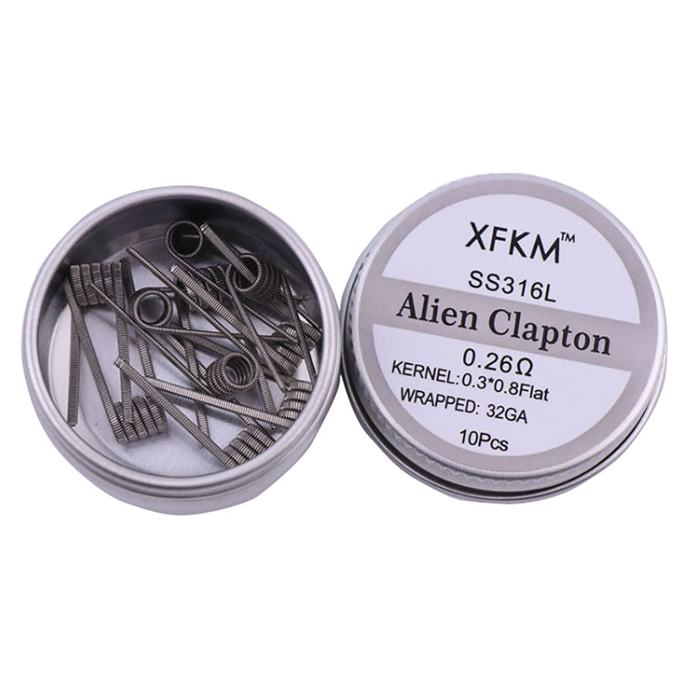 Stainless Wire Ss316 - XFKM 10 ピース/ロット 316 フラットツイストワイヤー溶融クラプトンハイブワイヤーエイリアンミックスツイストクアッドタイガーコイル加熱抵抗 Mtl