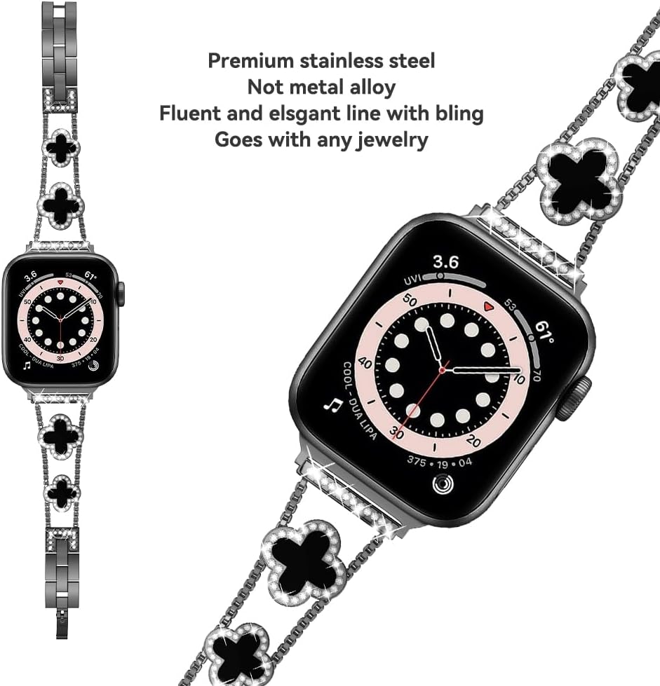 Mesh Coil Strip - クローバー シンプル スタイリッシュ ステンレススチール メッシュバンド Apple