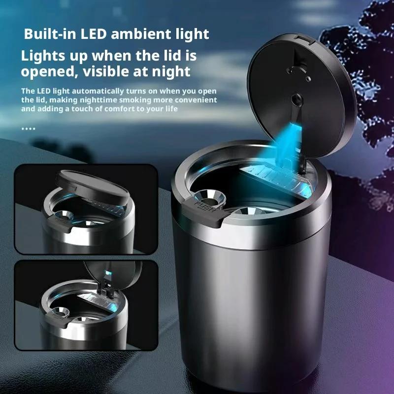 Vape Decoration - ポータブル LED 無煙車灰皿ユニバーサル自動車シガレットカップホルダー防風ライナー車内装飾装飾品