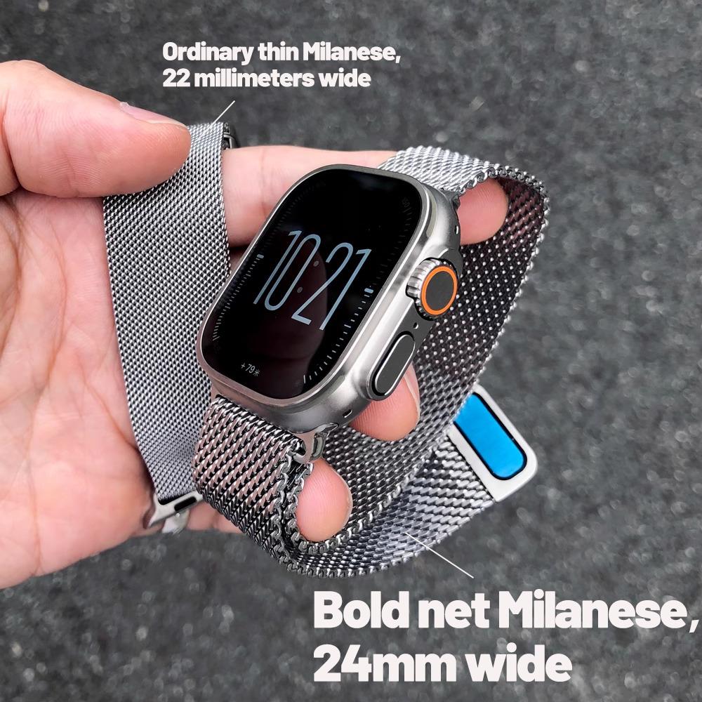 Apple Watchバンド用の大胆なミラネーゼストラップ  - Mesh Coil Strip のレビューと価格