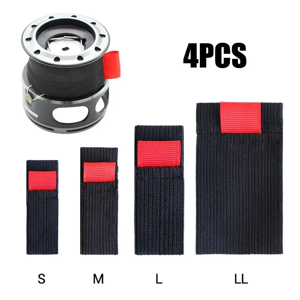 4 個弾性釣りスプールベルトリール保護ベルトバンドポールホル - Mesh Coil Strip のレビューと価格