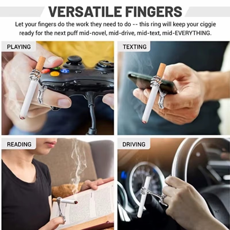 面白いタバコホルダー喫煙リングラックヴィンテージハンドボーン - Vape Ring のレビューと価格