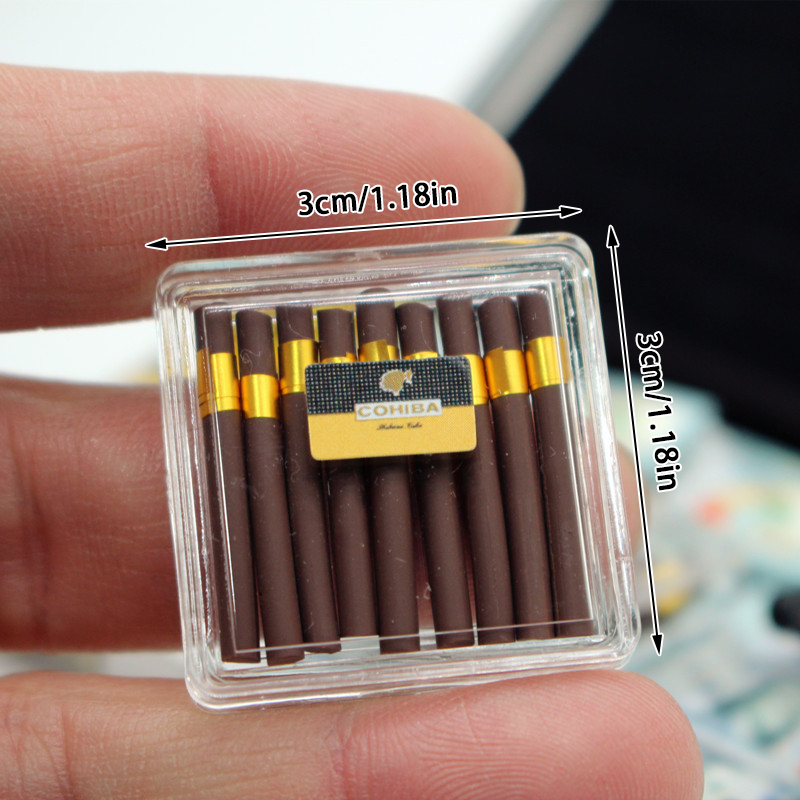 ドールハウスシミュレーションシガーケース、ミニタバコ飾り、人 - Vape Decoration のレビューと価格
