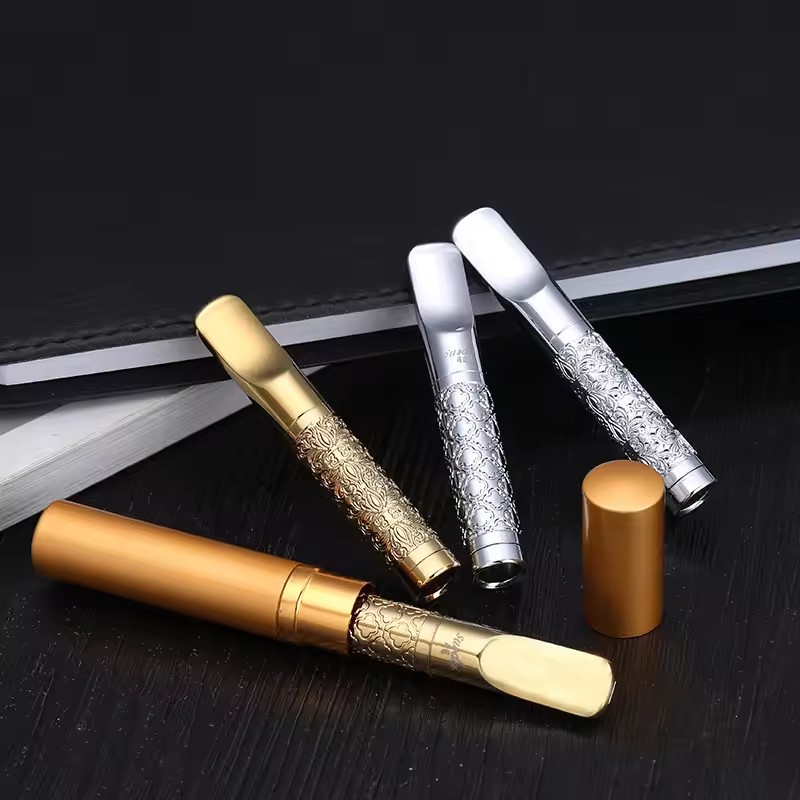 合金製ユニバーサルサイズシガレットマウスピース ゴールドシル - Smoking & Vaping Accessories のレビューと価格