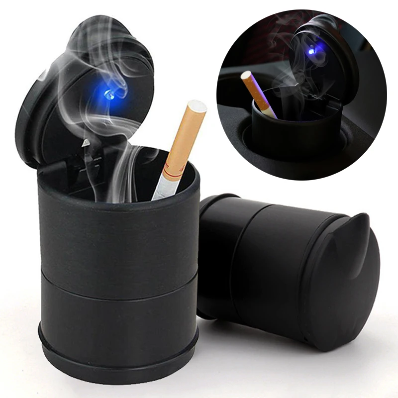 ポータブル車 LED 灰皿ユニバーサル自動灰皿タバコ灰ホルダ - Vape Decoration のレビューと価格
